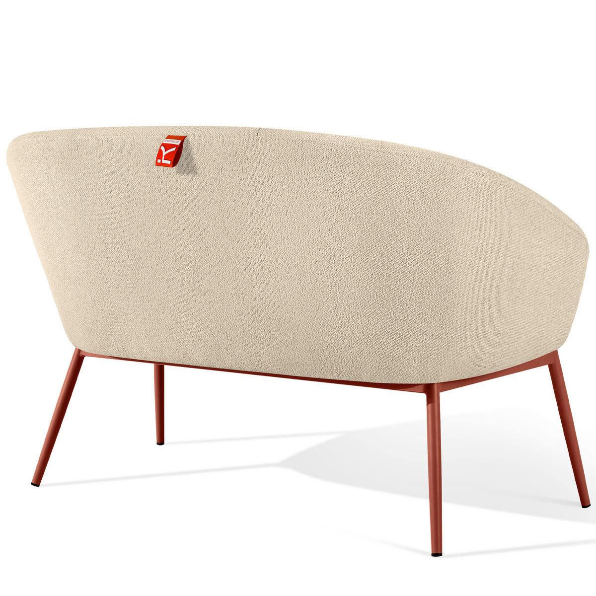 GARTENMÖBELSET SOLIS Gartenlounge-Set, creme/rot - Creme, Textil/Metall - KONSIMO®