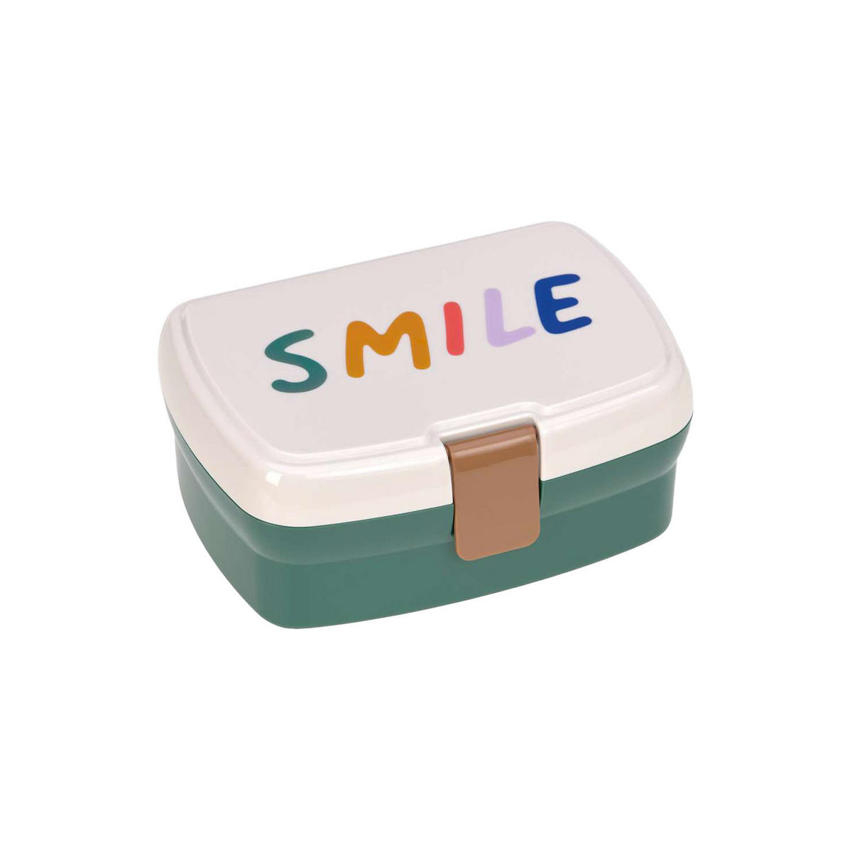LUNCHSET BROTDOSE & TRINKFLASCHE Little Gang Smile Milky - Beige/Grün, Kunststoff (7.5/22/20cm) - Lässig