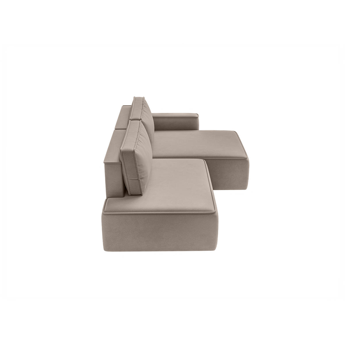 ECKSOFA Sarro mit Schlaffunktion, Taupe - Taupe, Textil (260/165cm) - Fedve