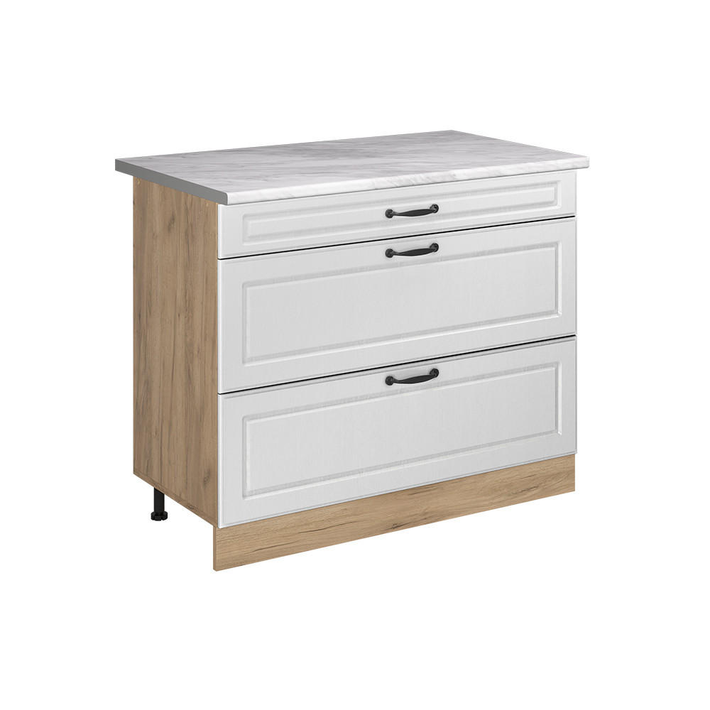 Vicco Küchenunterschrank Weiß, Eiche 100x81.6x60 cm