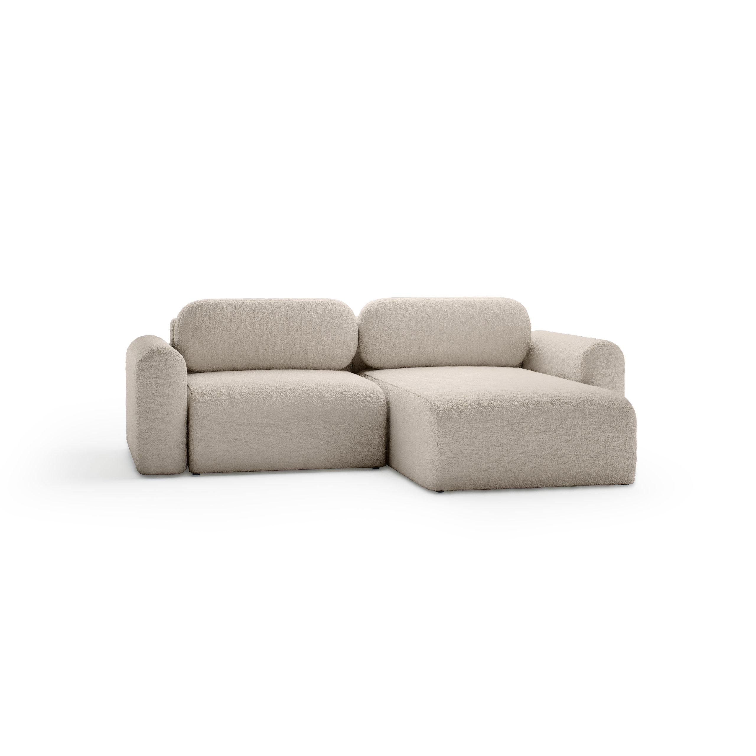 ECKSOFA mit Schlaffunktion Thekla Mini, Beige - Beige, Textil (246/100cm) - Fedve