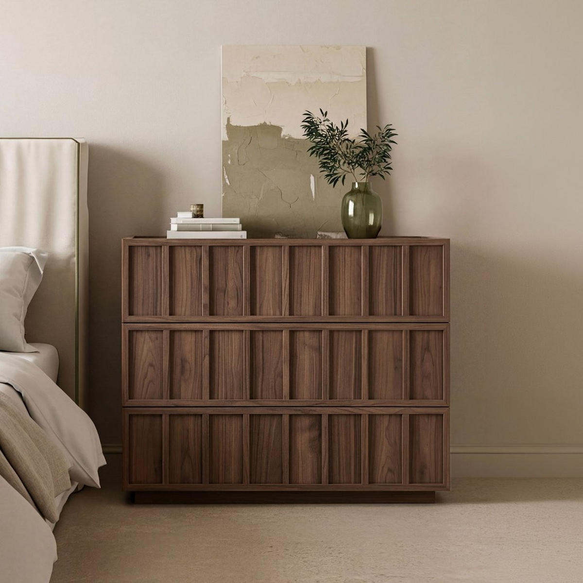 KOMMODE MIT SCHUBLADEN Kairo Walnuss 98 cm x 80 cm - Walnussfarben, Holzwerkstoff (98/80/40cm) - Klast Home