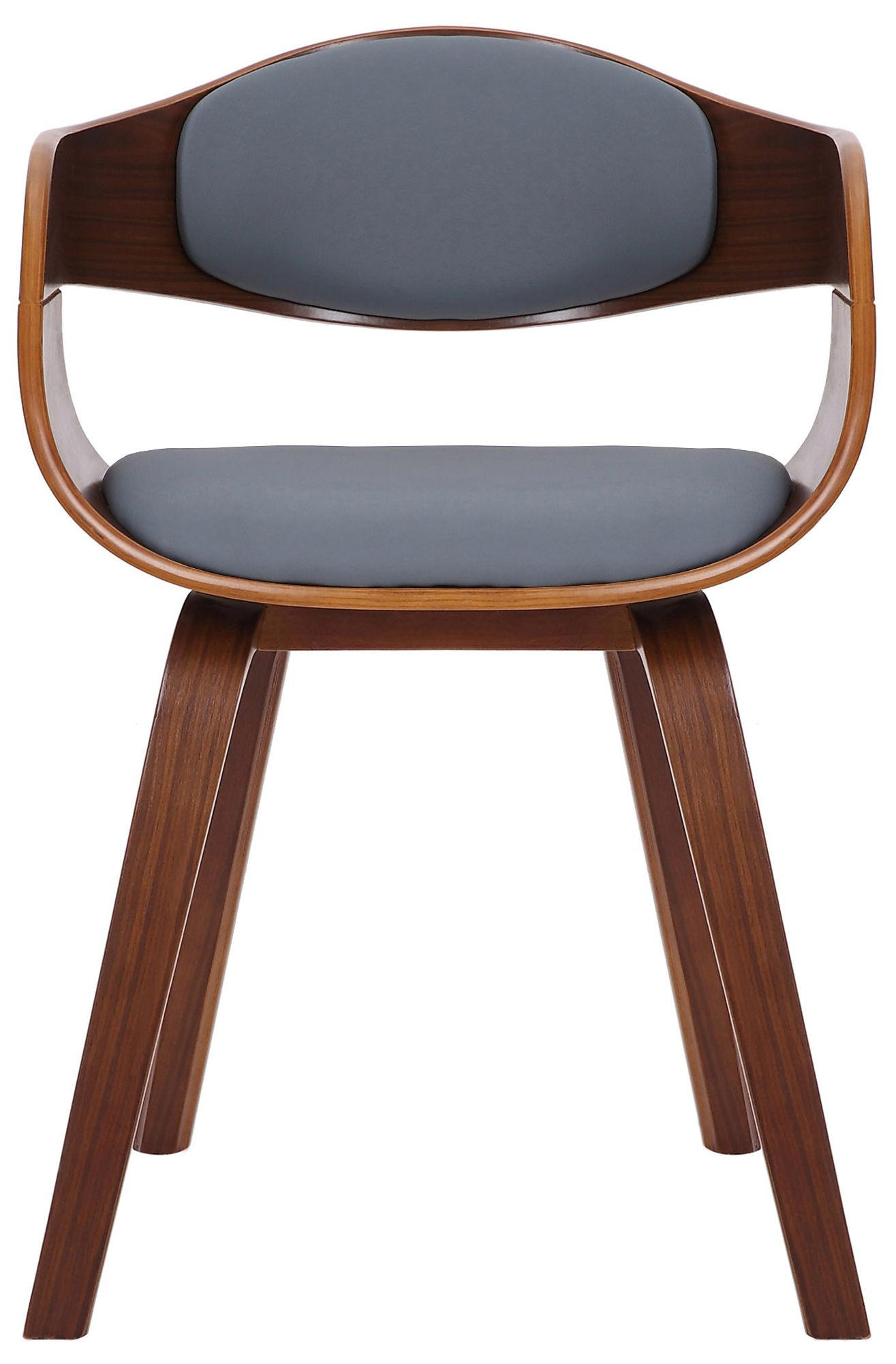 ARMLEHNENSTUHL Lederlook Walnuss/Grau - Walnussfarben/Grau, Holz/Textil (49/73/46cm) - CLP