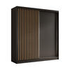 SCHWEBETÜRENSCHRANK Cabinio Schwarz Eiche Artisan 200/216/61 cm – Modern, mit Lamellen - Walnussfarben/Schwarz, Holzwerkstoff/Kunststoff (200/216.1/61cm) - AX Living