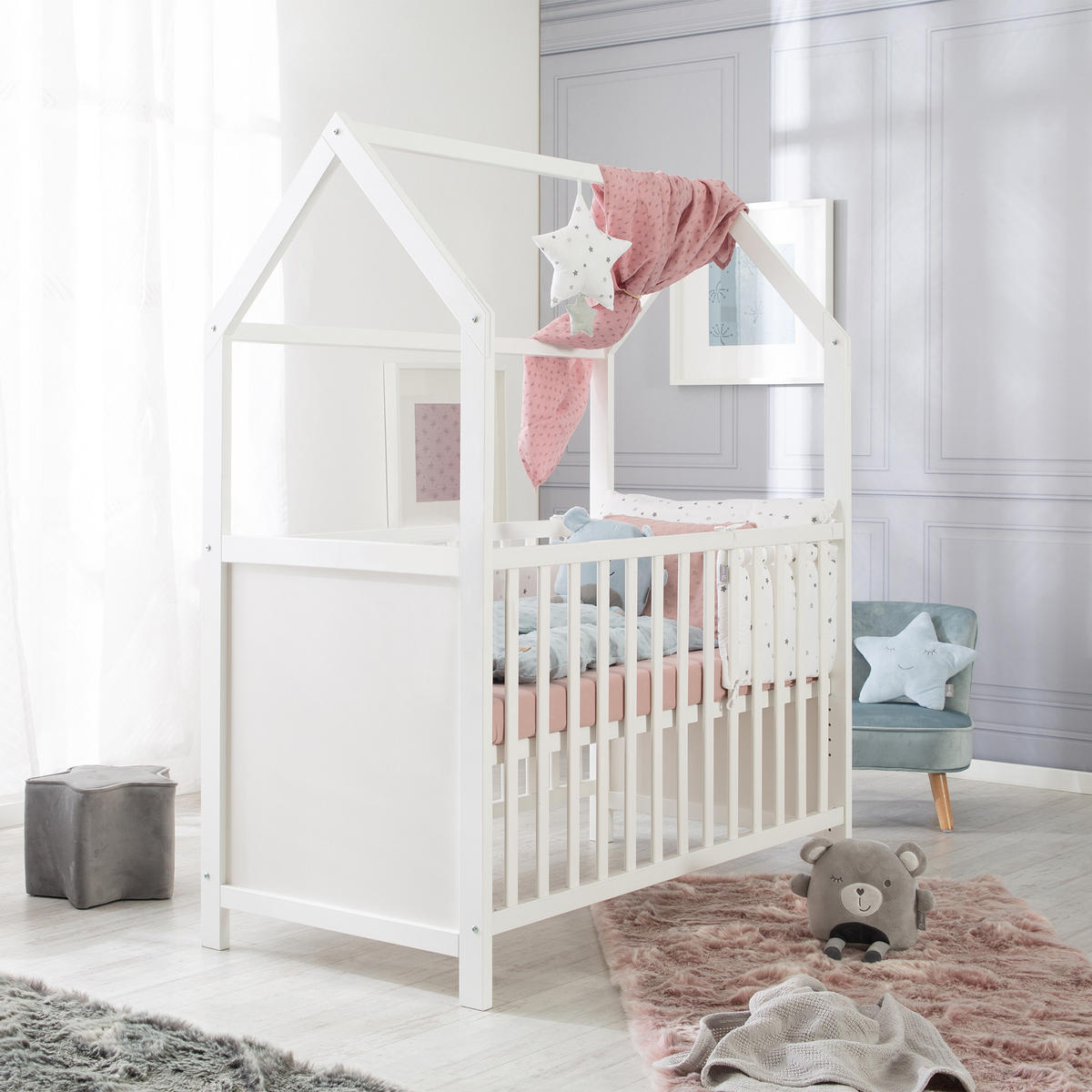 HAUSBETT 60 x 120 cm weiß - Weiß, Holzwerkstoff (60/120cm) - Roba