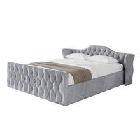 POLSTERBETT mit Bettkasten, Fußteil und Lattenrost, Boxbett mit Matratze H3/H4 - ZORAN-Z-V1 180x200 Hellgrau - Hellgrau, Holzwerkstoff/Textil (180/200cm) - ALTDECOR