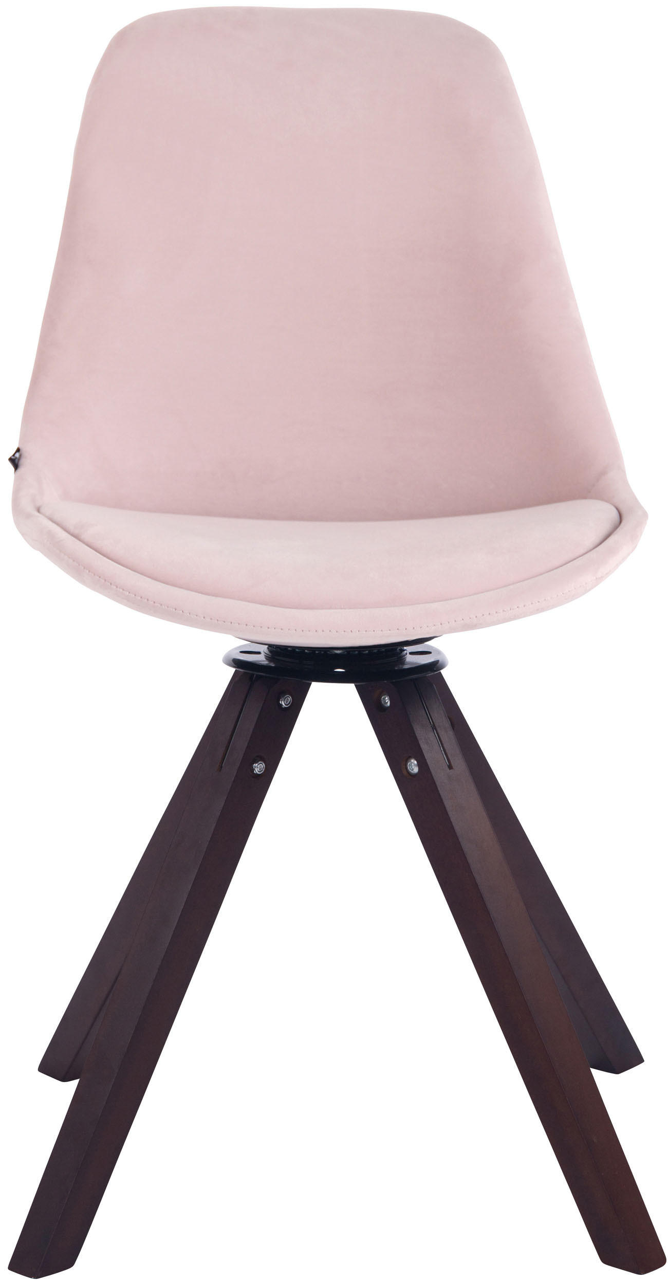STUHL Samt pink - Pink/Walnussfarben, Holz/Textil (48/84/56cm) - CLP