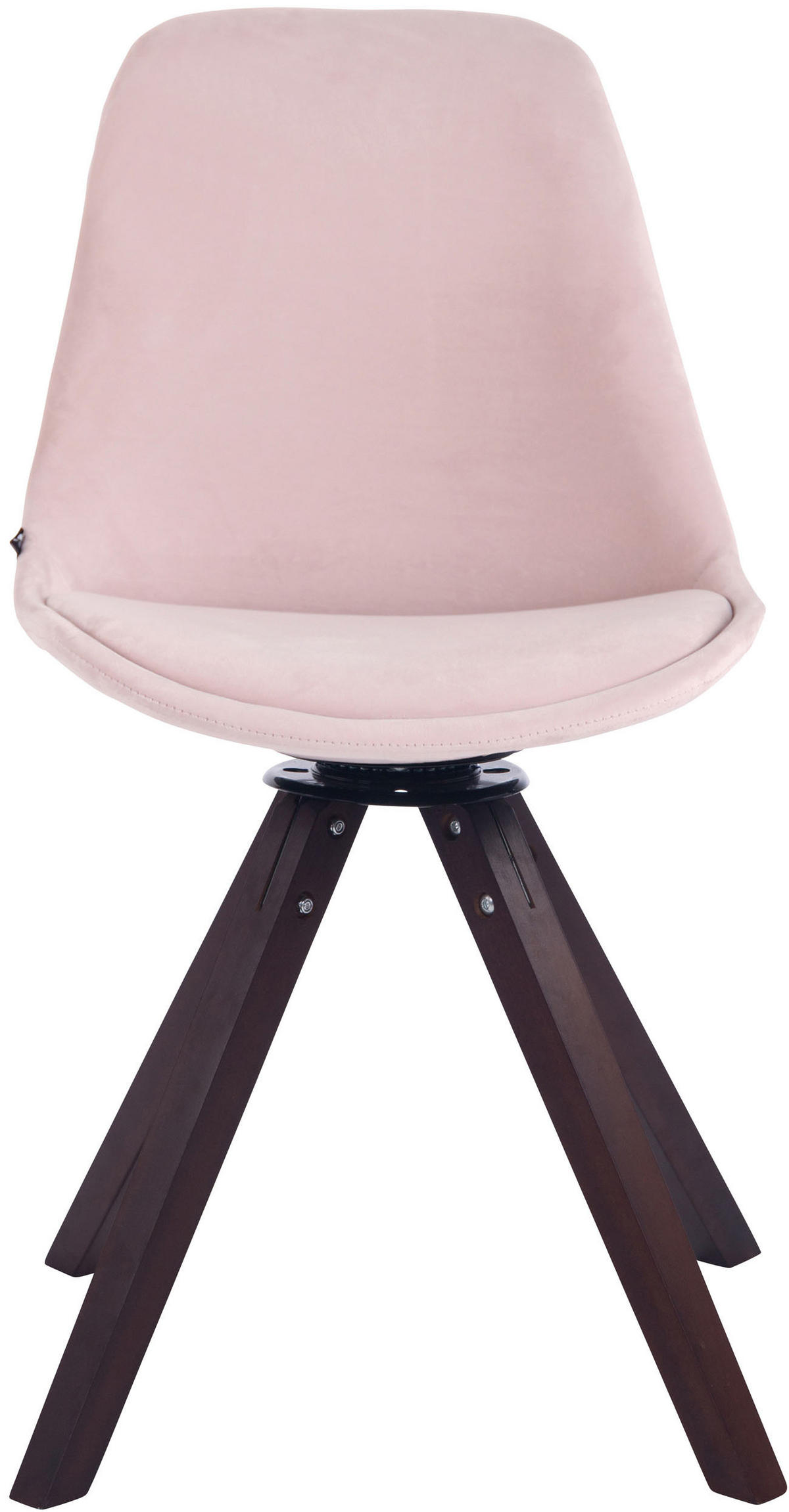 ESSZIMMERSTUHL Troll Samt, Gestell Buchenholz Square Walnuss Pink - Walnussfarben/Rosa, Holz/Buchenholz (48/84/56cm) - TPFLiving