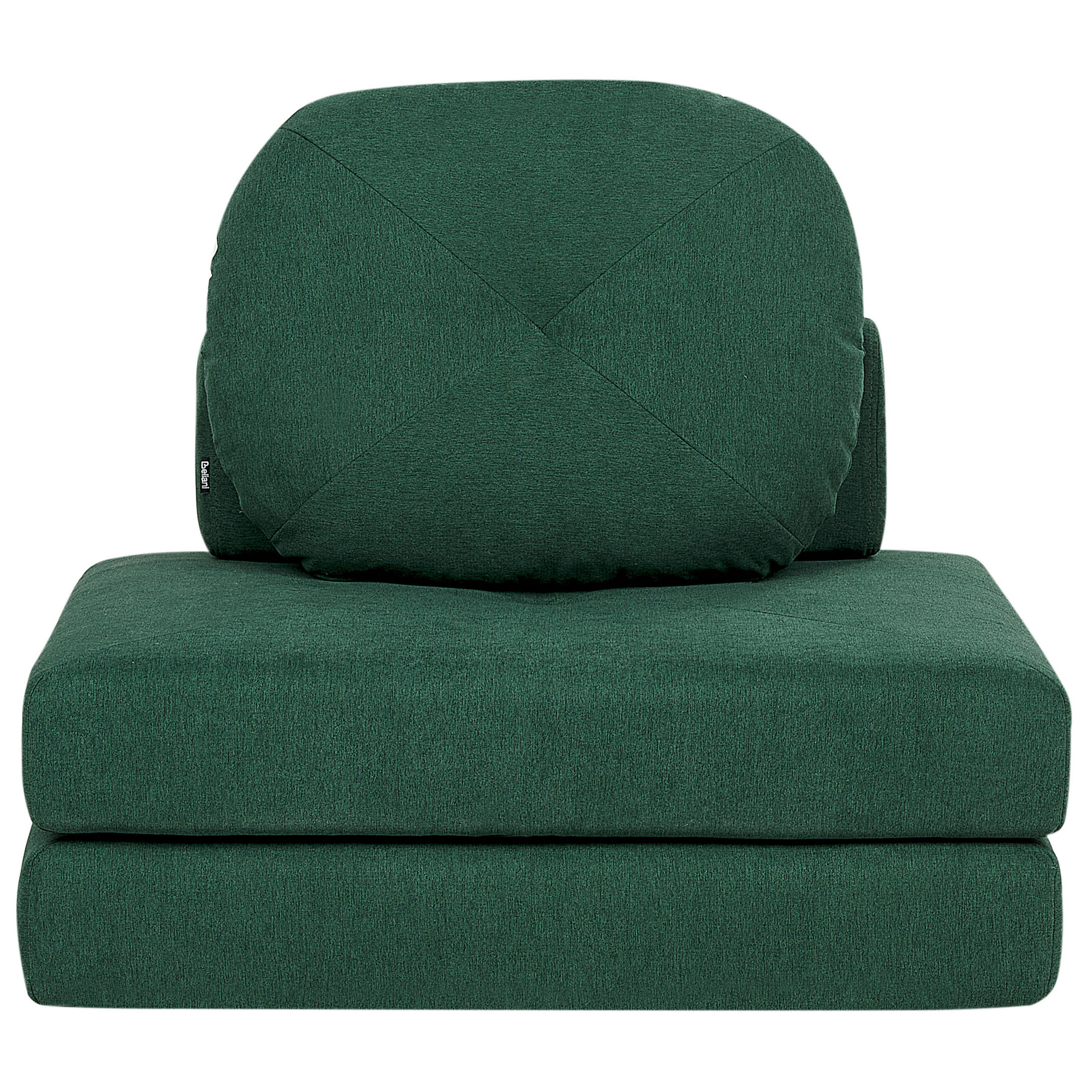 1-SITZER BODENSOFA Stoff dunkelgrün mit Schlaffunktion Olden - Grün, Textil (81/54/91cm) - Beliani
