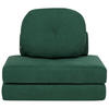 1-SITZER BODENSOFA Stoff dunkelgrün mit Schlaffunktion Olden - Grün, Textil (81/54/91cm) - Beliani