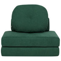 1-SITZER BODENSOFA Stoff dunkelgrün mit Schlaffunktion Olden - Grün, Textil (81/54/91cm) - Beliani