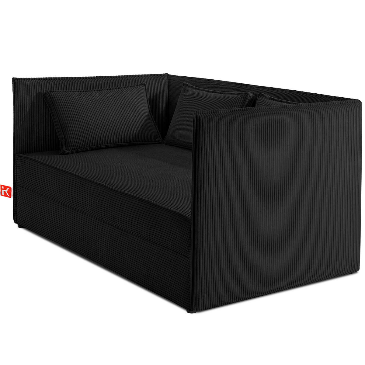JUGENDBETT ROTI Einzelbett mit Bettkasten, 90x200cm, Bett mit Bonellmatratze, mit Rückenlehne - Schwarz, Holz/Holzwerkstoff (92/200cm) - KONSIMO®
