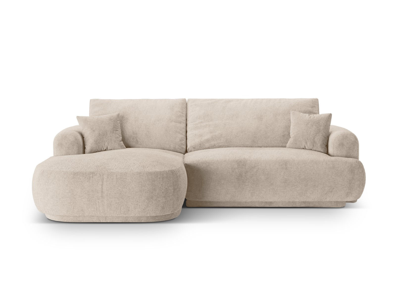 SCHLAFSOFA modular mit Bettkasten links Ella aus strukturiertem Stoff sandfarben 5 Sitzplätze - Sandfarben, Textil (174/271cm) - Micadoni