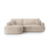 SCHLAFSOFA modular mit Bettkasten links Ella aus strukturiertem Stoff sandfarben 5 Sitzplätze - Sandfarben, Textil (174/271cm) - Micadoni