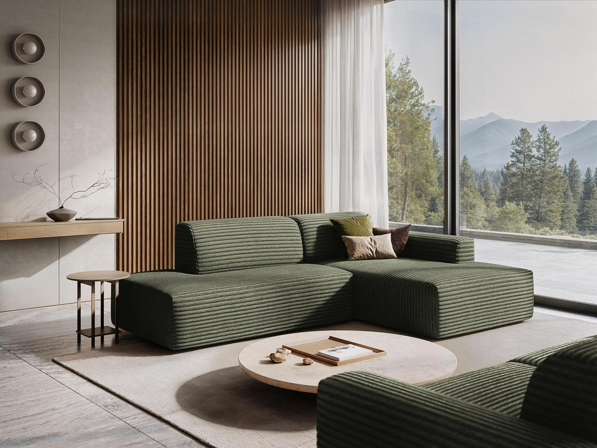 POUF Samt Stoff Beige - Creme/Schwarz, Holzwerkstoff/Kunststoff (75/37/75cm) - Makamii