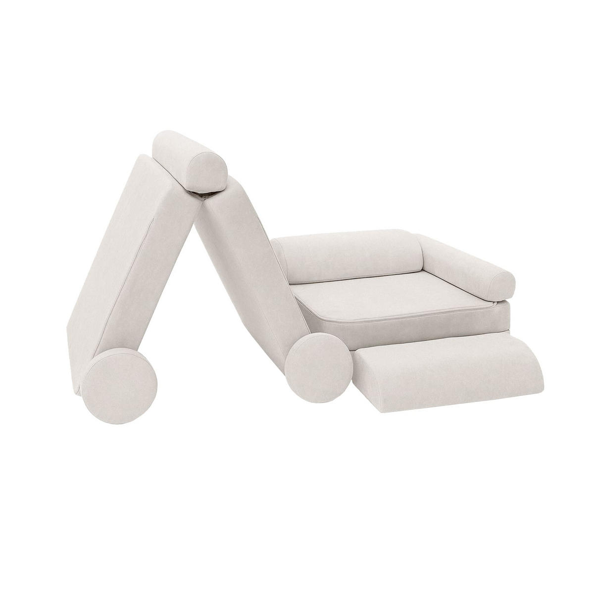 MODULARES Kindersofa aus Schaumstoff – weiches 4-in-1 Spielsofa für Kinderzimmer - Beige, Textil (160/50/76cm) - Bees & Blooms