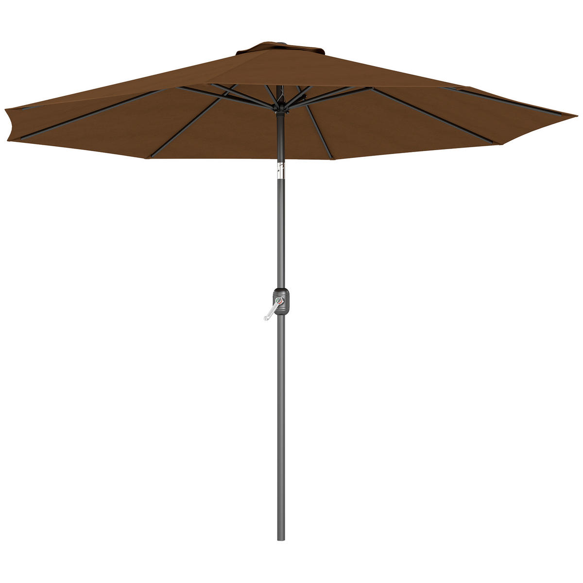 SONNENSCHIRM DE-11375 neigbar, mit Kurbel, Ø 3 m Schokoladenbraun - Braun, Metall (295/295cm) - ComfortXL