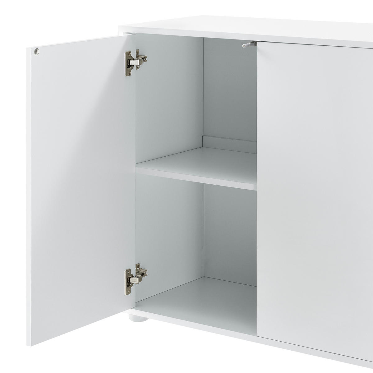 SIDEBOARD Paarl 3-türig - Weiß Hochglanz, Holzwerkstoff (117/74/36cm) - [en.casa]
