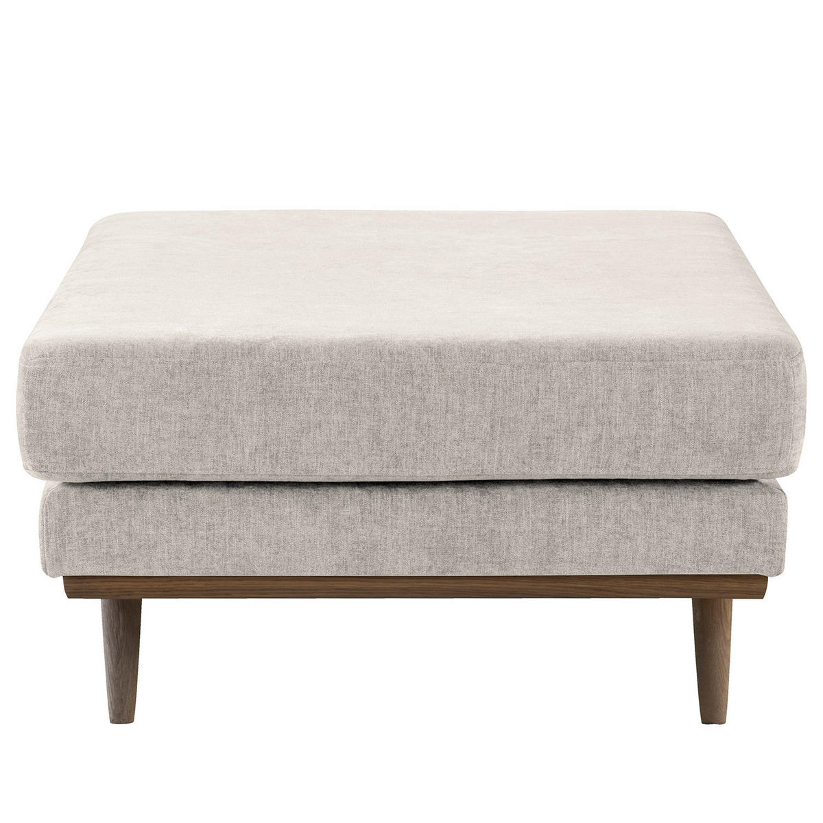 POLSTERHOCKER - Eichefarben/Grau, Eichenholz/Textil (85/43/60cm) - home24