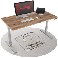 SCHREIBTISCH Elektrisch höhenverstellbarer Schreibtisch Y-Line Eiche Tabak Weißaluminium 160/80/62-127cm - Weiß Hochglanz/Silberfarben, Holzwerkstoff/Metall (80/160/127cm) - ASSMANN