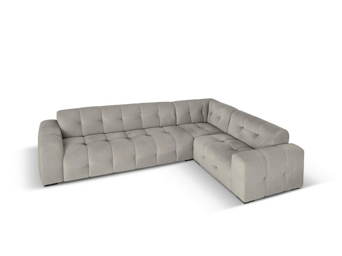 ECKSOFA rechts Kendal aus Samt dunkelgrau 6 Sitzplätze - Dunkelgrau, Textil (231/332cm) - Micadoni