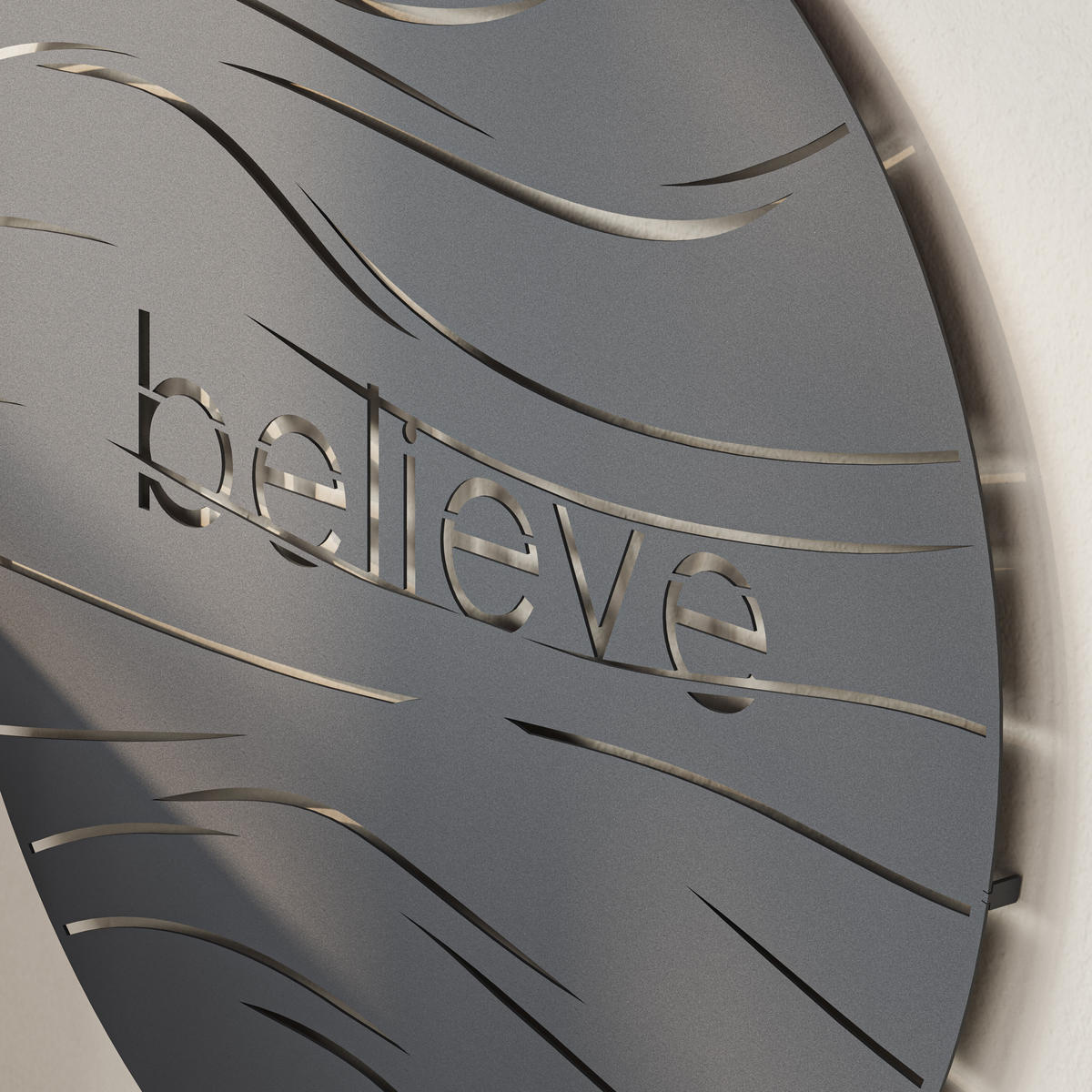 WANDDEKORATION Metall Believe Schwarz 45/1,2/45 cm - Schwarz, Metall (45/45/1.2cm) - Decortie