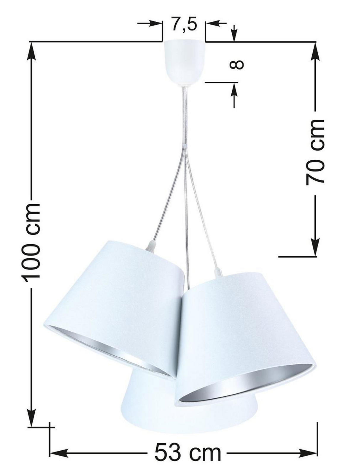 HÄNGELEUCHTE Silber 26/19 cm - Silberfarben, Kunststoff (26/0.8/19cm) - ONZENO