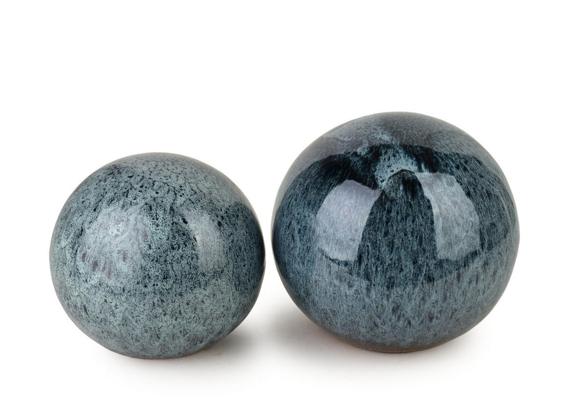 DEKOKUGEL Saggio blau 25/25/25cm Keramik - Blau, Keramik (25/25/25cm) - Mondex