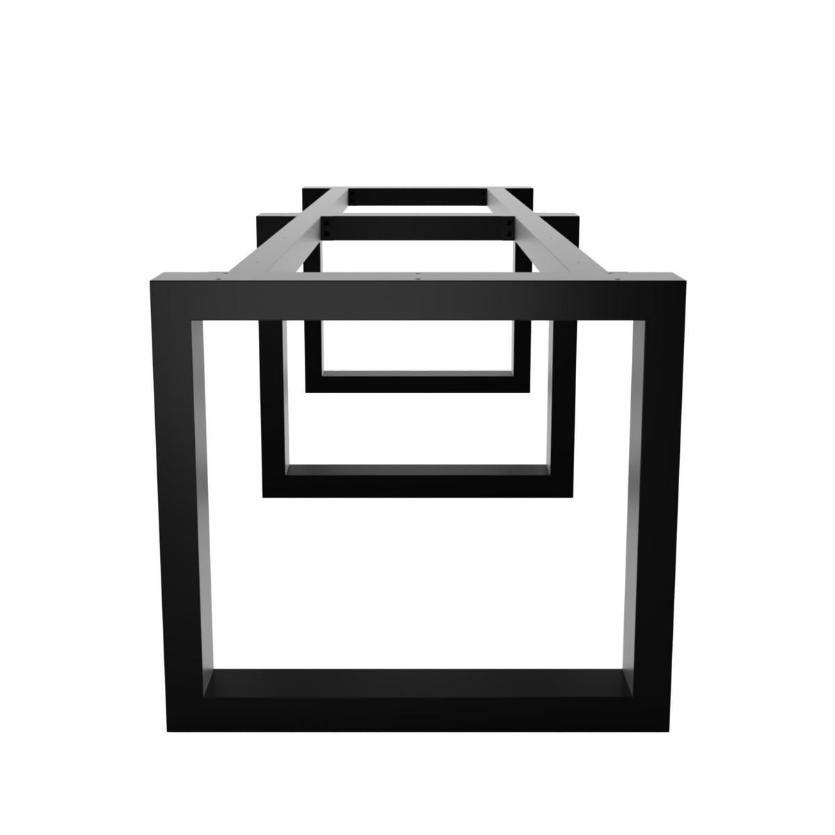 TISCHBEINE Eta Extreme Long Metall Schwarz 300/80/72 cm - Schwarz, Metall (80/72/300cm) - Metalo Pro