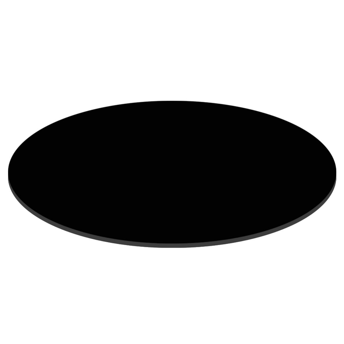 GARTENTISCH rund, Schwarz - Schwarz, Holzwerkstoff (70/70/72cm) - Oviala