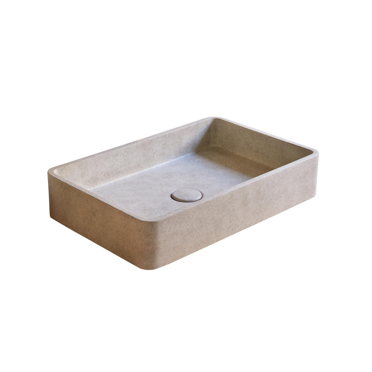 WASCHBECKEN Iris Grau aus Beton - Grau, Stein (51/10/33cm) - Tikamoon