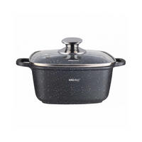 TOPF Schwarz 22/22/9.5 cm KH1602 - Schwarz, Glas (22cm) - Kinghoff 