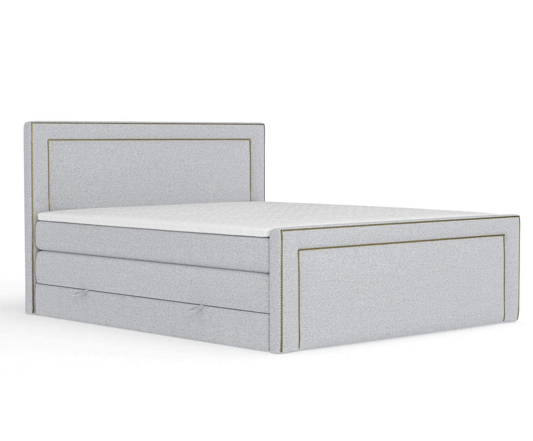BOXSPRINGBETT Luxora Hellgrau 140/200 cm - Hellgrau/Schwarz, Holz/Holzwerkstoff (140/200cm) - Maison de Reve