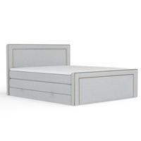 BOXSPRINGBETT Luxora Hellgrau 140/200 cm - Hellgrau/Schwarz, Holz/Holzwerkstoff (140/200cm) - Maison de Reve