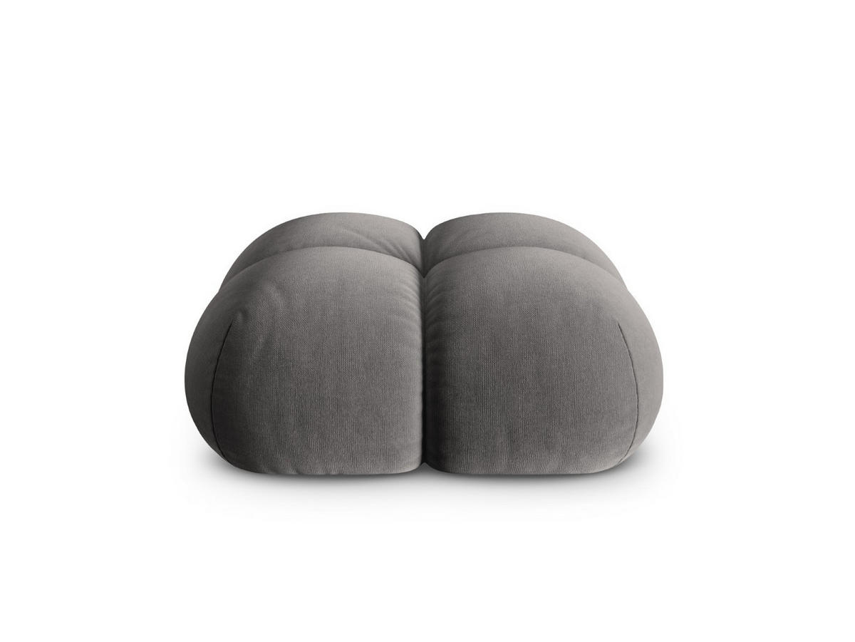 POUF Loretto aus Samt grau - Grau, Textil (90/40/90cm) - Cosmopolitan Design