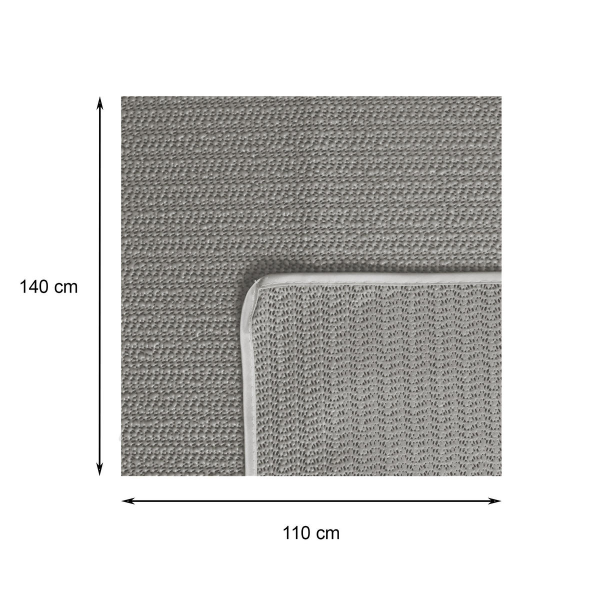 TISCHDECKE Outdoor rechteckig 110/140 cm Hellgrau - Hellgrau, Kunststoff (110/140cm) - TiborTex