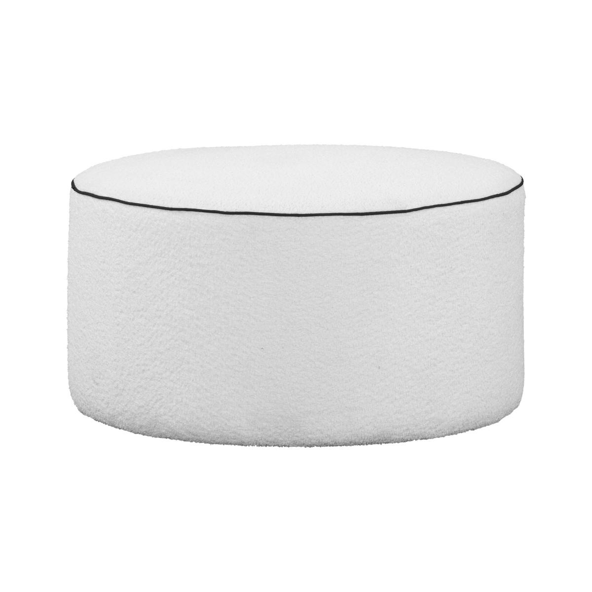 MASSENO Sitzhocker TAURUS, Modern Polsterhocker, Fußhocker Weiß - Weiß, Holzwerkstoff/Textil (73/46/73cm) - MASSENO