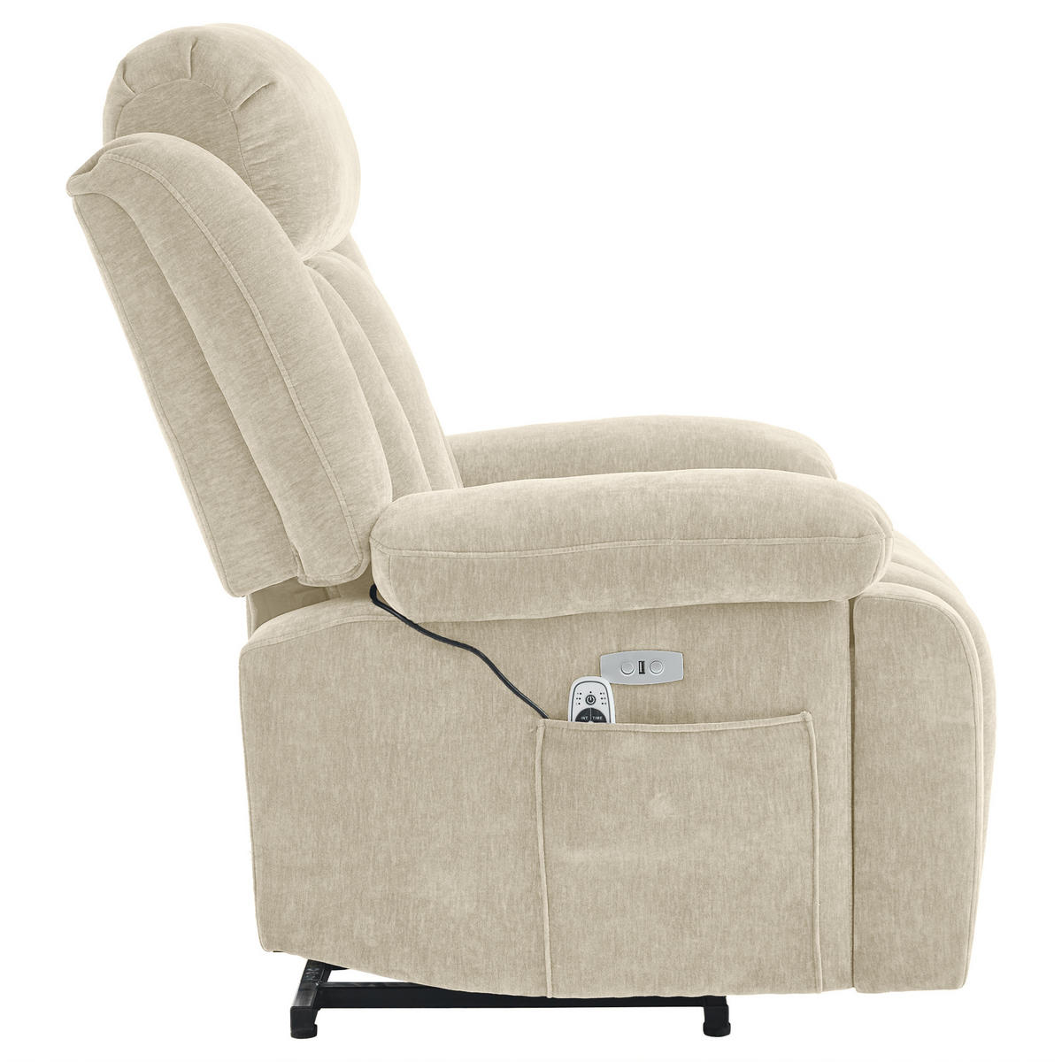 MASSAGESESSEL Elektrisch 8 Punkt Massage Heizung USB Beige - Beige, Textil (95/107/94cm) - FLIEKS