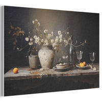 AKUSTIKBILD - Stilleben - Blumen - Blumenstrauß - Vase - Wein - 90x60 - Schwarz, Kunststoff (90/60/0.9cm) - MuchoWow