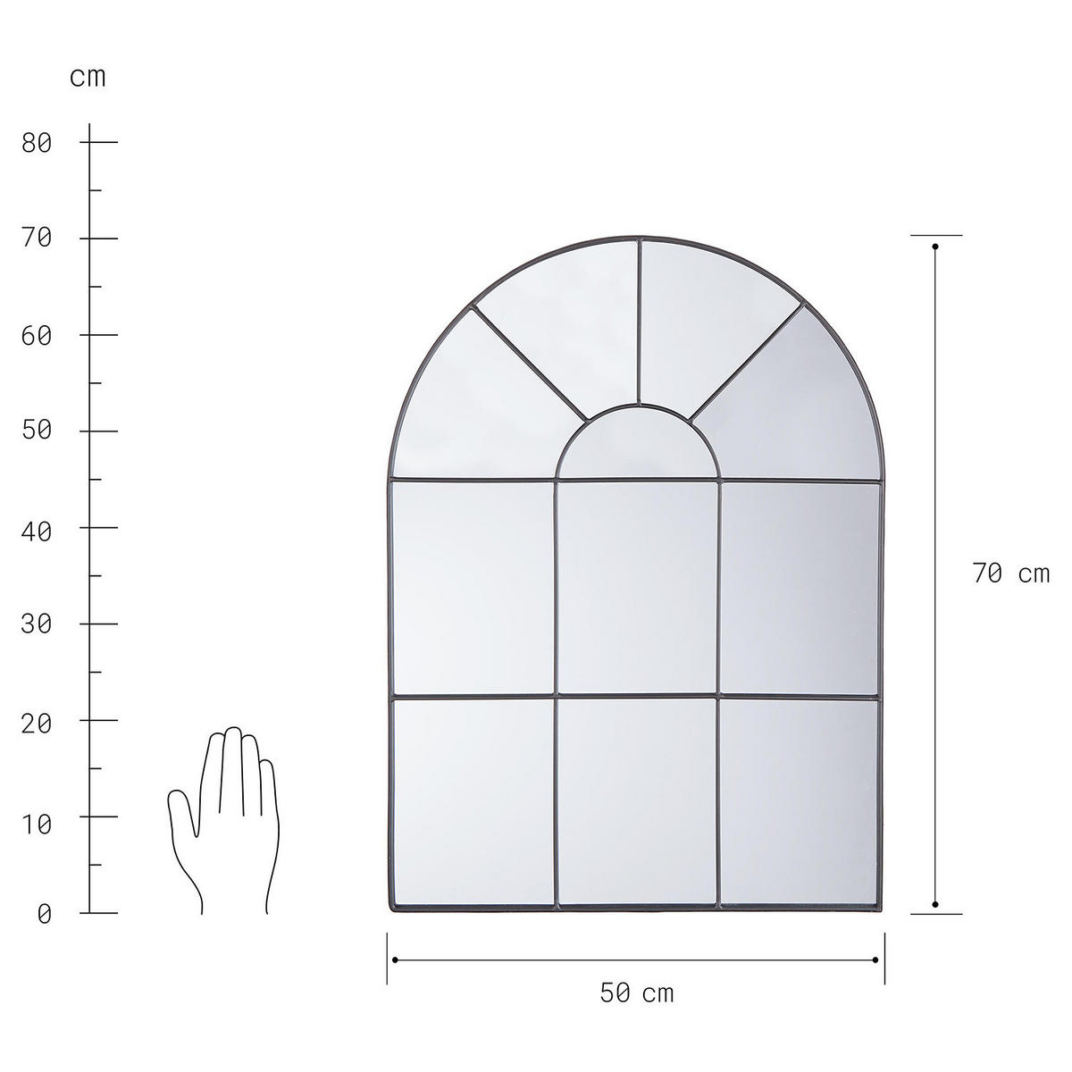 FENSTERSPIEGEL Finestra - Schwarz, Glas (50/70/2cm) - Butlers