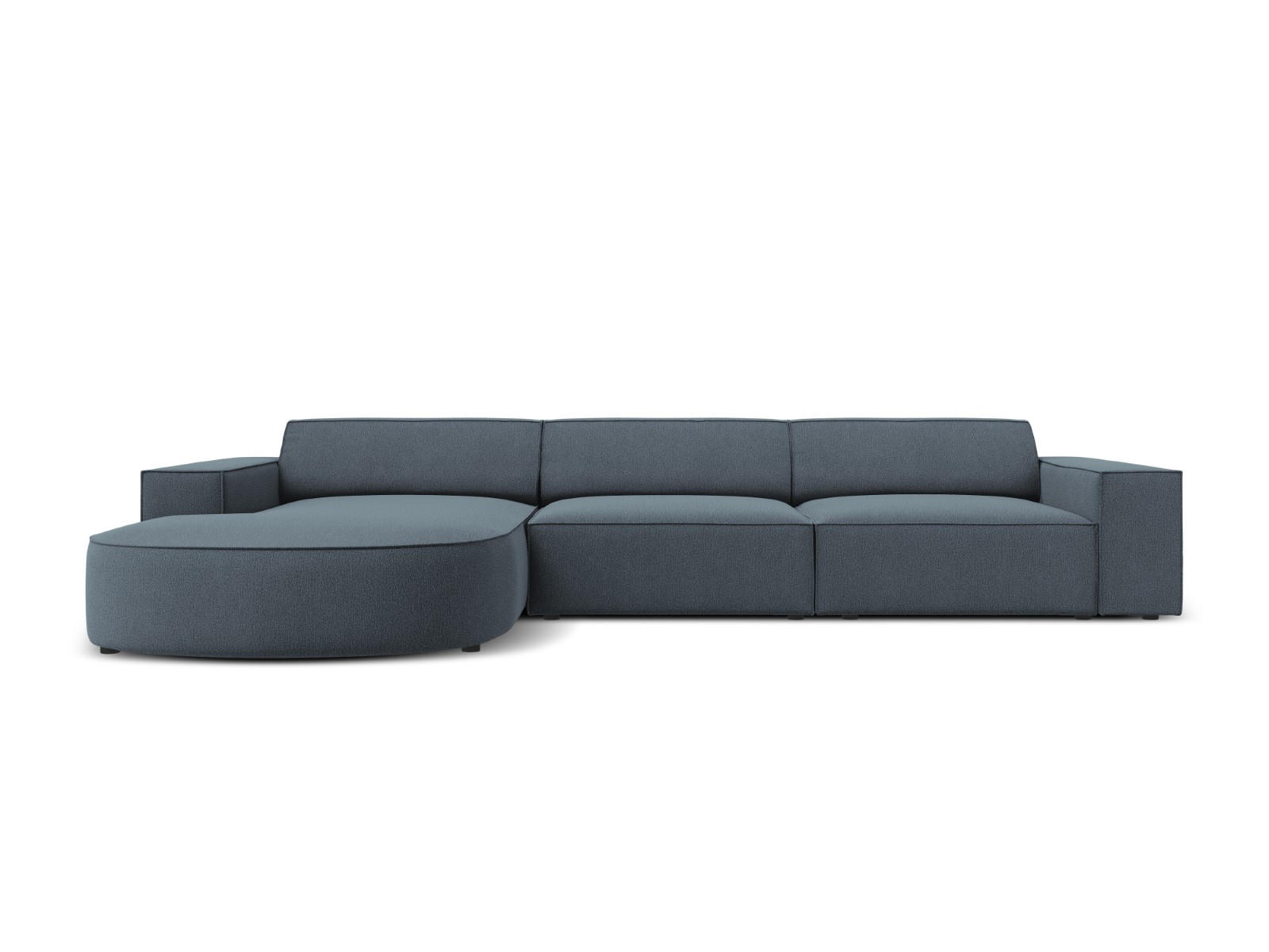 ECKSOFA links Jodie aus strukturiertem Stoff blau 4 Sitzplätze - Blau, Textil (166/284cm) - Micadoni