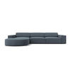 ECKSOFA links Jodie aus strukturiertem Stoff blau 4 Sitzplätze - Blau, Textil (166/284cm) - Micadoni