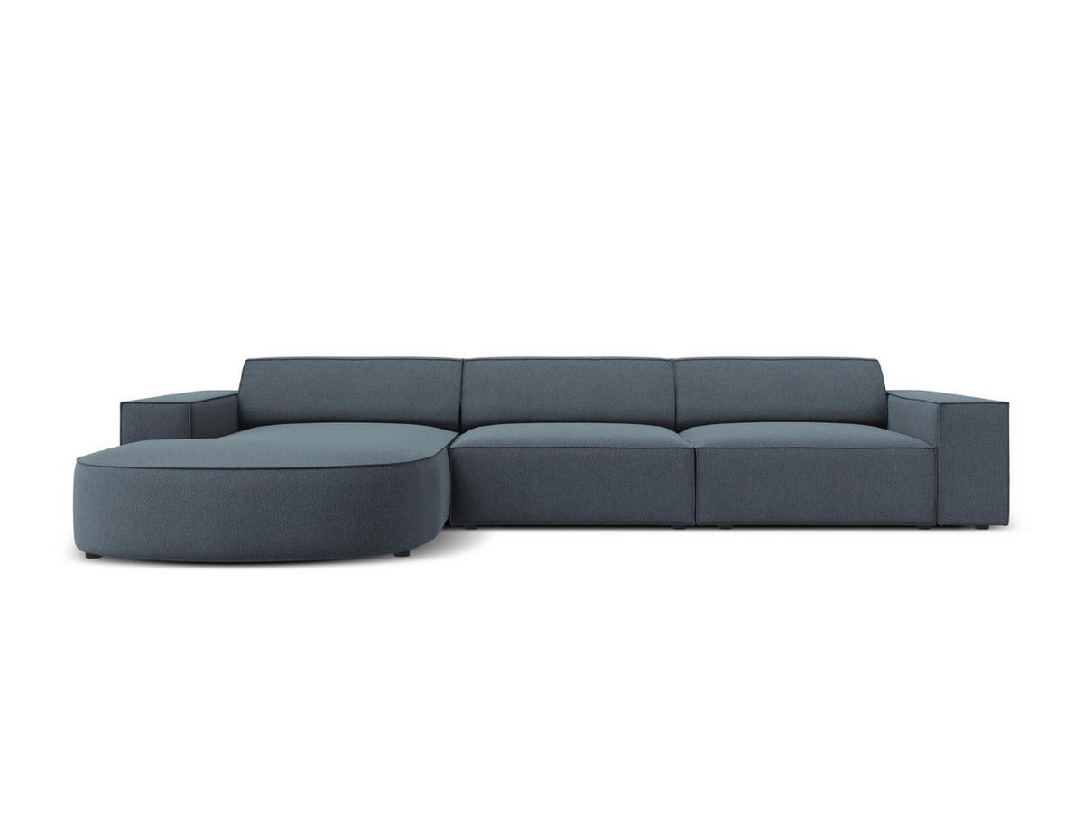 ECKSOFA links Jodie aus strukturiertem Stoff blau 4 Sitzplätze - Blau, Textil (166/284cm) - Micadoni