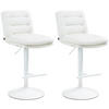 BARHOCKER 2er Set Lederlook weiß - Weiß, Textil/Metall (42/94/56cm) - CLP