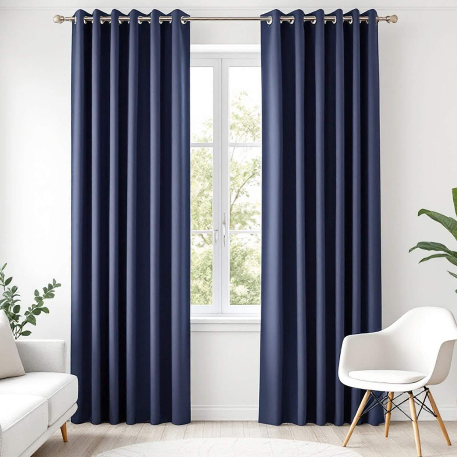 ÖSENVORHANG HARP Blickdicht - Blau, Textil (140/0.5/250cm) - Esprit
