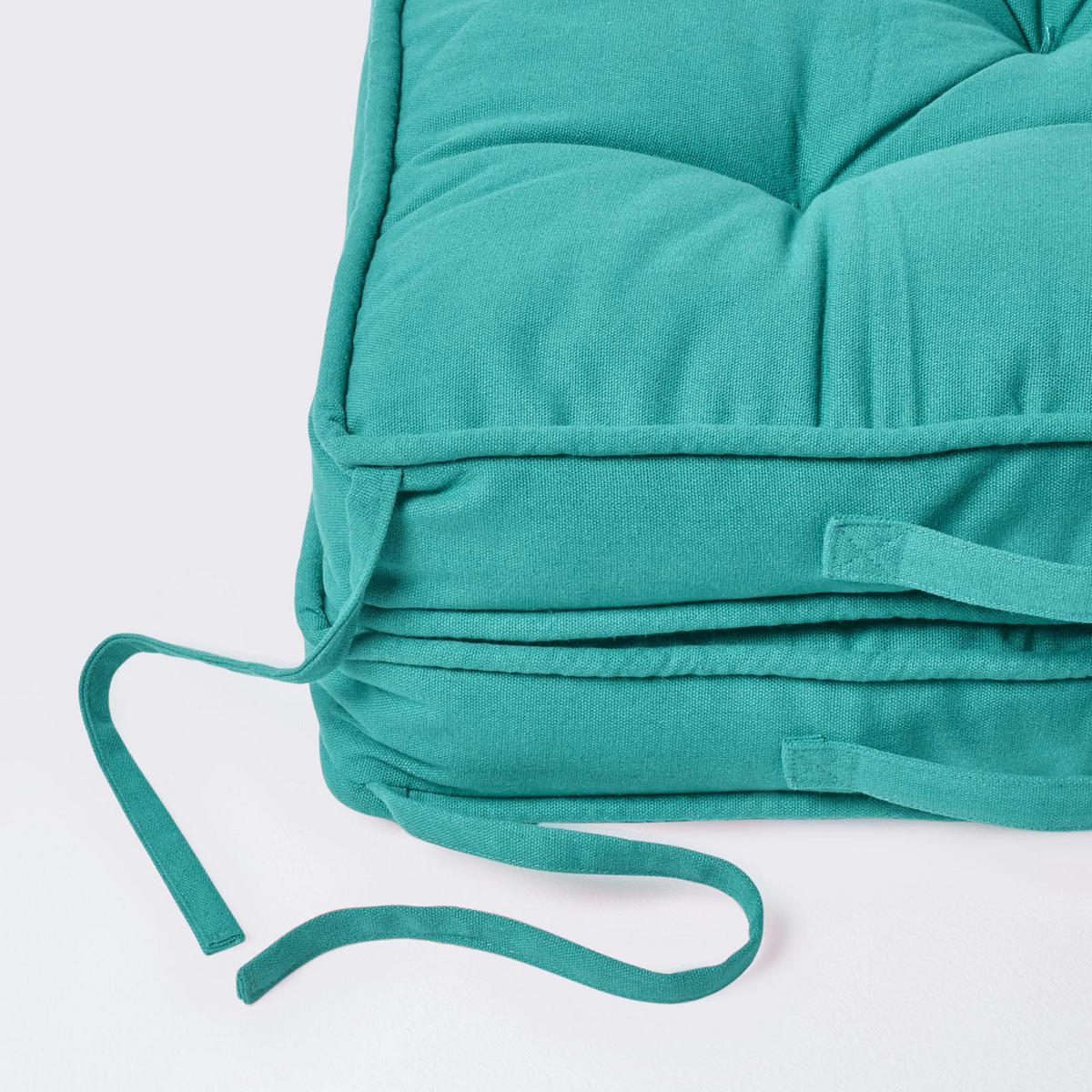 REISEKISSEN türkis 50/50/10 cm – Klappkissen Baumwolle - Türkis, Textil (50/50/12cm) - Homescapes