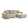 ECKSOFA XL ANGO Cord Beige - Beige/Schwarz, Kunststoff/Textil (287/188cm) - Luxkor24