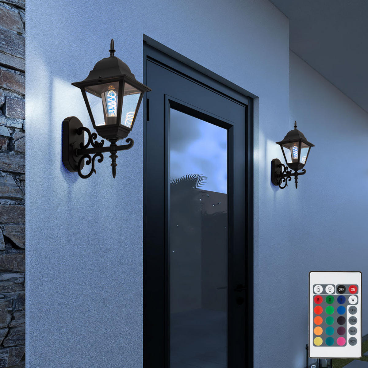 LED WANDLEUCHTE Aluminium Schwarz Klar - Schwarz, Glas (22.5/14.8/40cm)