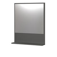 BADSPIEGEL grau 60 cm, Badezimmer Spiegel mit Ablage - Grau, Glas/Holzwerkstoff (60/74/14cm) - Top.Furn