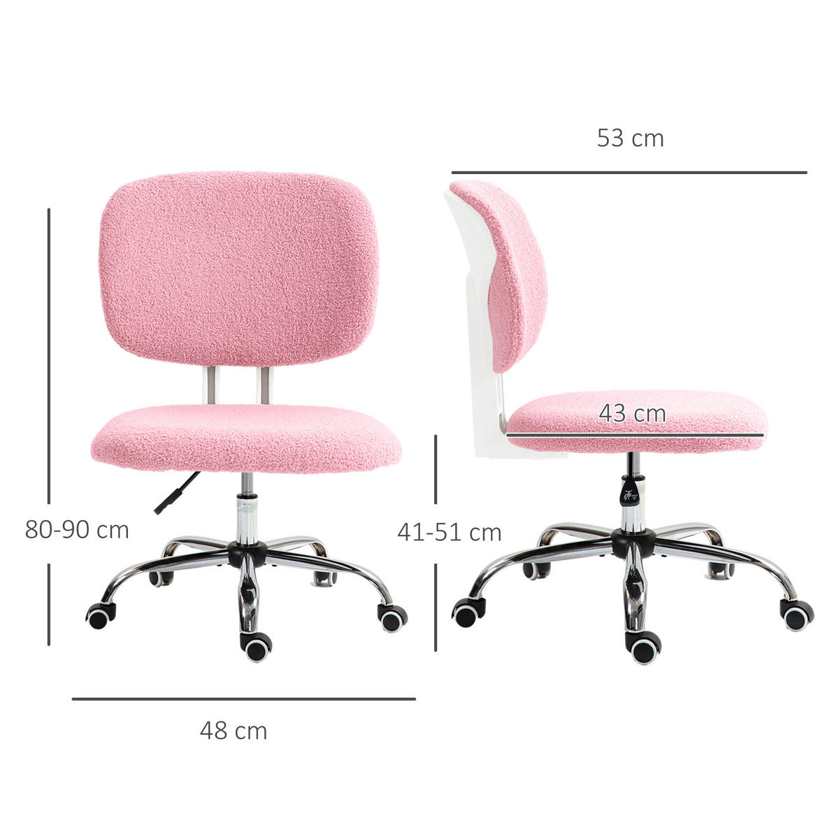 DREHSTUHL Schwarz, Mesh, Wippfunktion - Pink, Metall (53/90/48cm) - SHOPENTRA